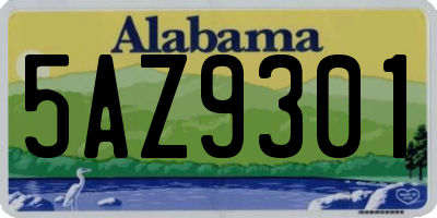 AL license plate 5AZ9301