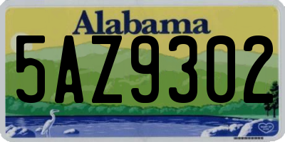 AL license plate 5AZ9302