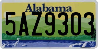 AL license plate 5AZ9303
