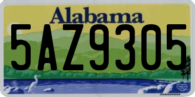 AL license plate 5AZ9305