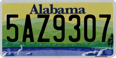 AL license plate 5AZ9307
