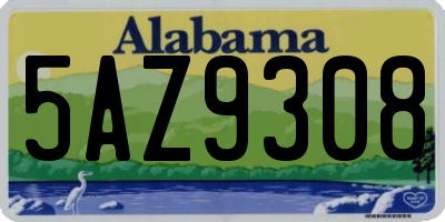 AL license plate 5AZ9308