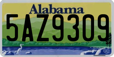 AL license plate 5AZ9309