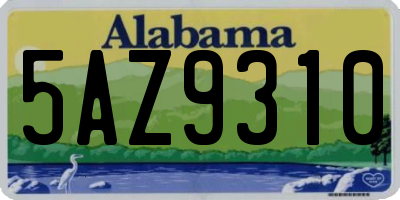 AL license plate 5AZ9310