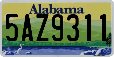 AL license plate 5AZ9311