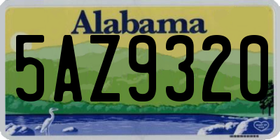 AL license plate 5AZ9320