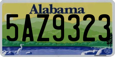 AL license plate 5AZ9323