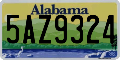 AL license plate 5AZ9324