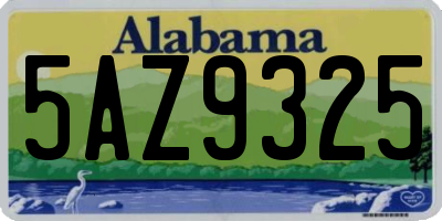 AL license plate 5AZ9325