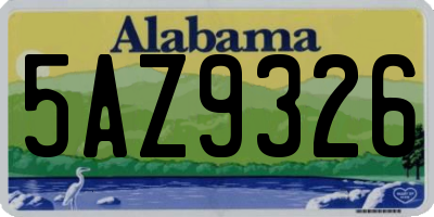 AL license plate 5AZ9326