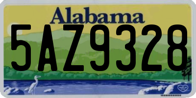 AL license plate 5AZ9328