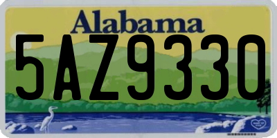 AL license plate 5AZ9330