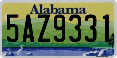 AL license plate 5AZ9331