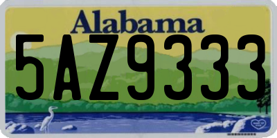 AL license plate 5AZ9333