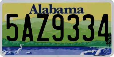 AL license plate 5AZ9334