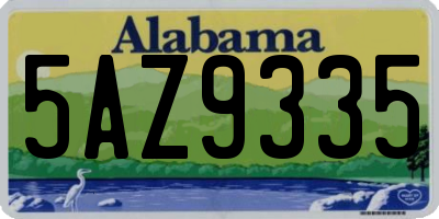 AL license plate 5AZ9335