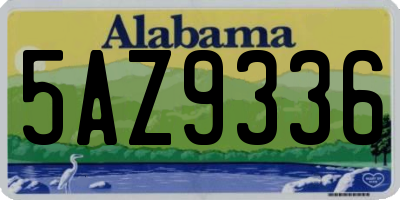 AL license plate 5AZ9336