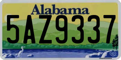 AL license plate 5AZ9337