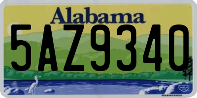 AL license plate 5AZ9340