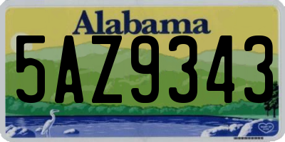 AL license plate 5AZ9343