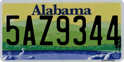 AL license plate 5AZ9344