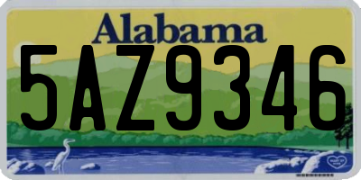 AL license plate 5AZ9346