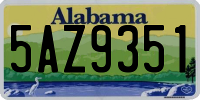 AL license plate 5AZ9351