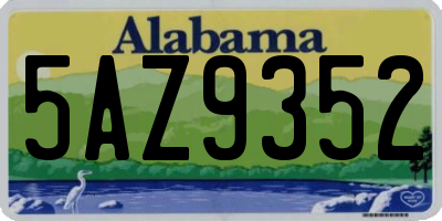 AL license plate 5AZ9352