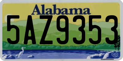 AL license plate 5AZ9353