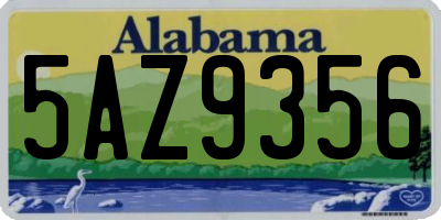 AL license plate 5AZ9356
