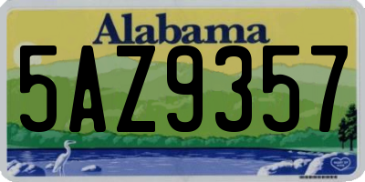 AL license plate 5AZ9357