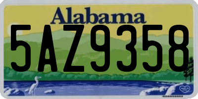 AL license plate 5AZ9358
