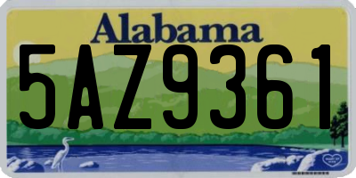 AL license plate 5AZ9361