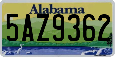 AL license plate 5AZ9362
