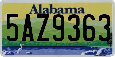 AL license plate 5AZ9363