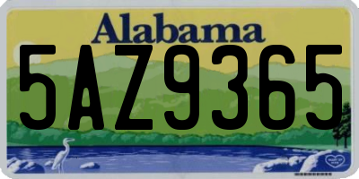 AL license plate 5AZ9365