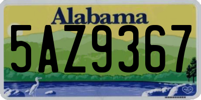 AL license plate 5AZ9367