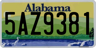 AL license plate 5AZ9381