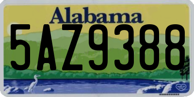 AL license plate 5AZ9388