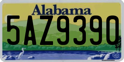 AL license plate 5AZ9390
