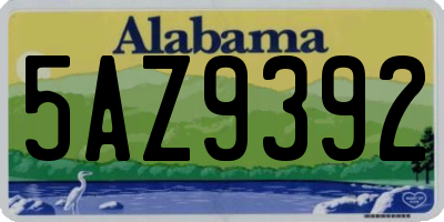 AL license plate 5AZ9392