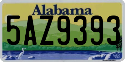 AL license plate 5AZ9393