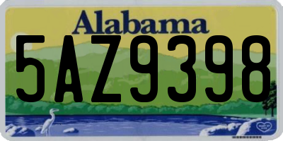 AL license plate 5AZ9398