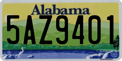 AL license plate 5AZ9401