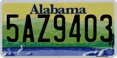 AL license plate 5AZ9403
