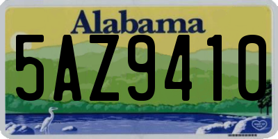 AL license plate 5AZ9410