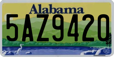 AL license plate 5AZ9420