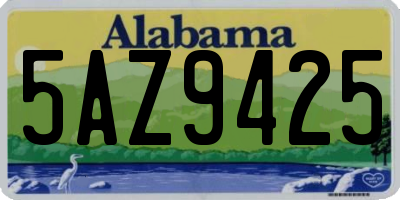 AL license plate 5AZ9425