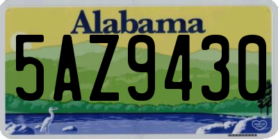 AL license plate 5AZ9430