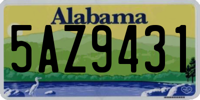 AL license plate 5AZ9431